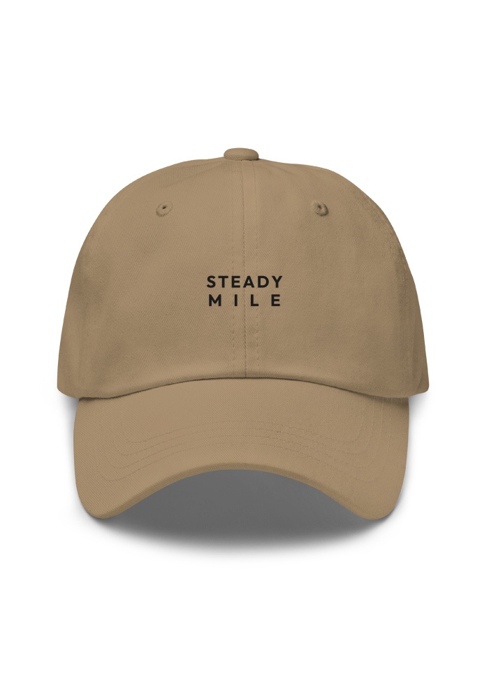 Dad Hat in Khaki with the embroidered Pathmark Steady Stack